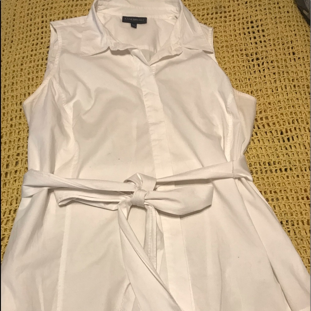 Lane Bryant white, sleeveless, shirt